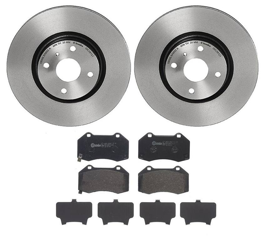 Fiat Brembo Brakes Kit - Pads and Rotors Front (280mm) (Low-Met) - Brembo 4028914KIT